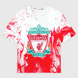Футболка оверсайз женская Liverpool розовый огонь, цвет: 3D-принт