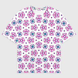 Футболка оверсайз женская Паттерн из абстрактных цветов, цвет: 3D-принт