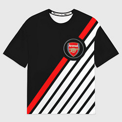 Футболка оверсайз женская Арсенал геометрия полосы, цвет: 3D-принт