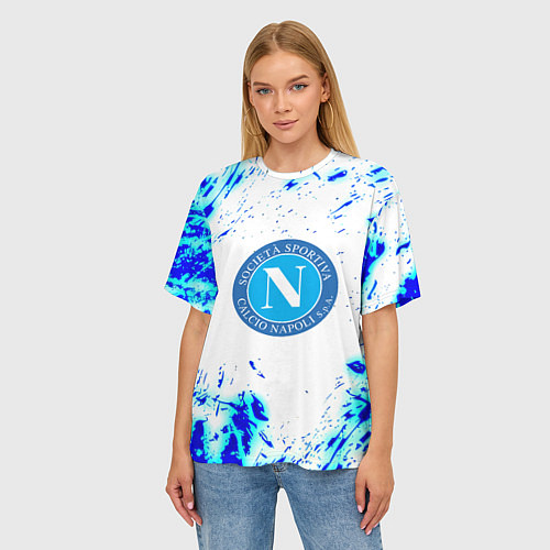 Женская футболка оверсайз Наполи текстура краски / 3D-принт – фото 3