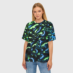 Футболка оверсайз женская Абстракция капли воды, цвет: 3D-принт — фото 2