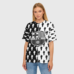 Футболка оверсайз женская Barcelona спортивный паттерн, цвет: 3D-принт — фото 2