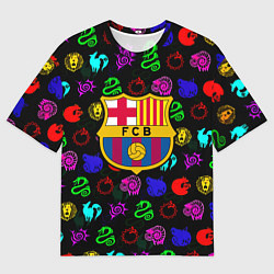 Футболка оверсайз женская Barcelona neon games logo, цвет: 3D-принт