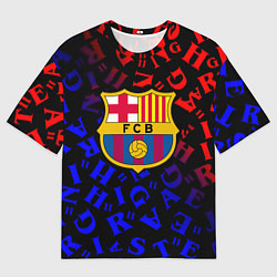 Футболка оверсайз женская Barcelona градиент символы, цвет: 3D-принт