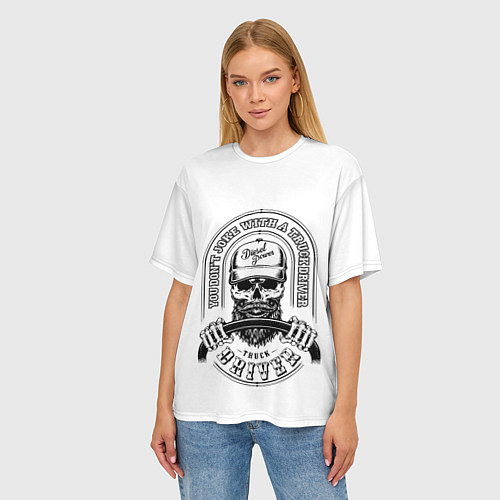 Женская футболка оверсайз Водитель грузовика / 3D-принт – фото 3