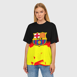 Футболка оверсайз женская Borussia абстракция золото геометрия, цвет: 3D-принт — фото 2