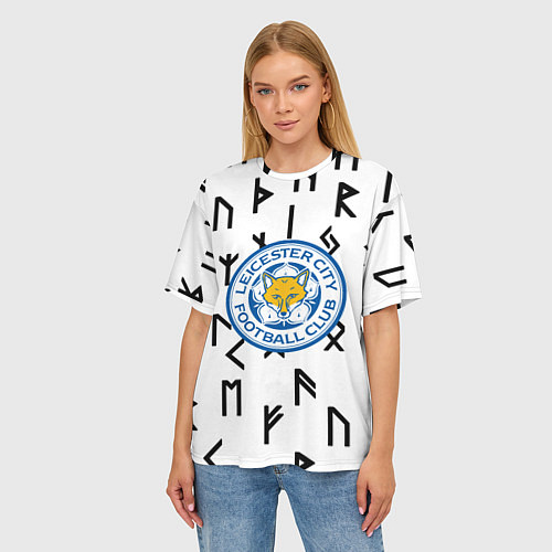 Женская футболка оверсайз Лестер сити символы митстические / 3D-принт – фото 3