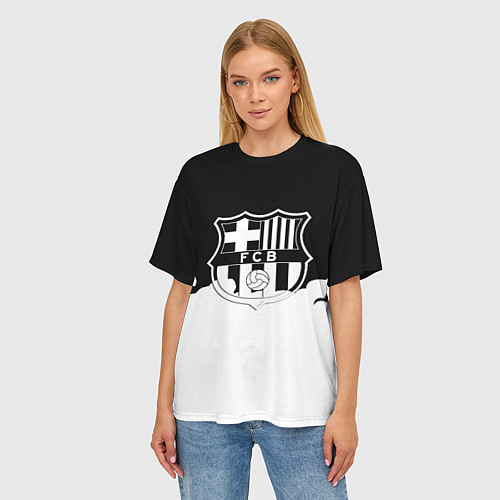 Женская футболка оверсайз Барселона облака краски / 3D-принт – фото 3
