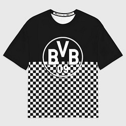Футболка оверсайз женская Borussia шахматная клетка, цвет: 3D-принт