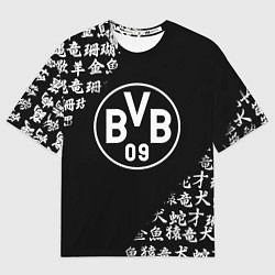 Футболка оверсайз женская Borussia китайские символы текстура, цвет: 3D-принт