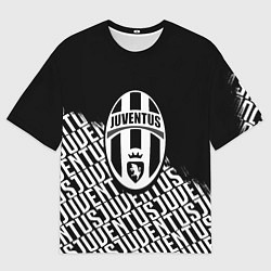 Футболка оверсайз женская Ювентус надписи лого, цвет: 3D-принт