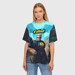 Футболка оверсайз женская Fallout смотритель с пистолетом, цвет: 3D-принт — фото 2