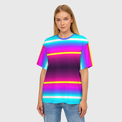 Футболка оверсайз женская Color neon, цвет: 3D-принт — фото 2