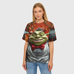 Футболка оверсайз женская Шрек в деловом костюме, цвет: 3D-принт — фото 2