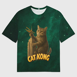 Футболка оверсайз женская Cat Cong пародия на Кинг Конг, цвет: 3D-принт