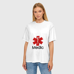 Футболка оверсайз женская Медик, цвет: 3D-принт — фото 2