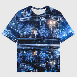 Футболка оверсайз женская Новогодняя ночная Москва, цвет: 3D-принт