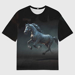 Футболка оверсайз женская Конь бегун, цвет: 3D-принт