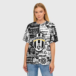 Футболка оверсайз женская Juventus рок музыка, цвет: 3D-принт — фото 2