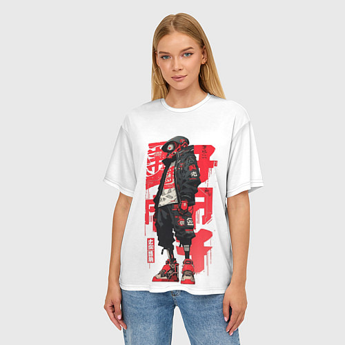 Женская футболка оверсайз Bot raven / 3D-принт – фото 3