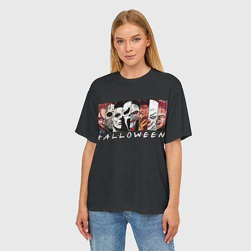 Женская футболка оверсайз Герои ужасов / 3D-принт – фото 3