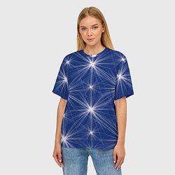 Футболка оверсайз женская Звезды на синем фоне, цвет: 3D-принт — фото 2