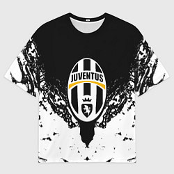 Футболка оверсайз женская Ювентус краски всплеск текстура, цвет: 3D-принт