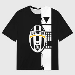 Футболка оверсайз женская Ювентус геометрия белая, цвет: 3D-принт