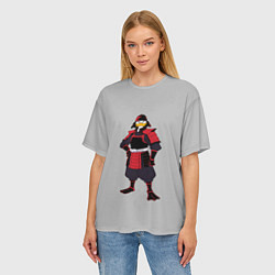 Футболка оверсайз женская Утка-самурай, цвет: 3D-принт — фото 2