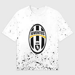 Футболка оверсайз женская Juventus краски текстура всплеск, цвет: 3D-принт