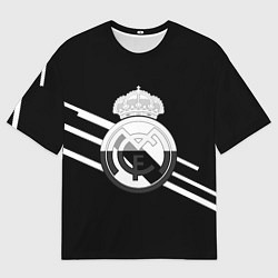 Футболка оверсайз женская Реал Мадрид полосы текстура линии, цвет: 3D-принт