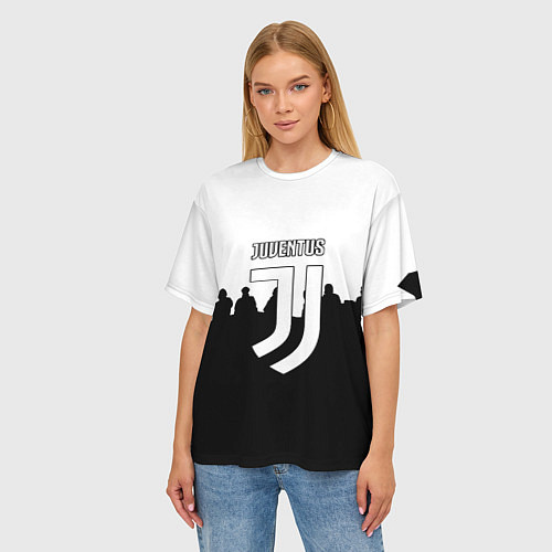 Женская футболка оверсайз Ювентус команды / 3D-принт – фото 3