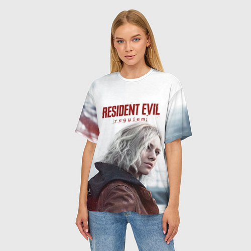Женская футболка оверсайз Грейс Эшкрофт Resident evil requiem / 3D-принт – фото 3