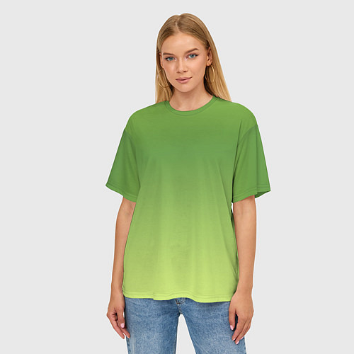Женская футболка оверсайз Color green yellow / 3D-принт – фото 3