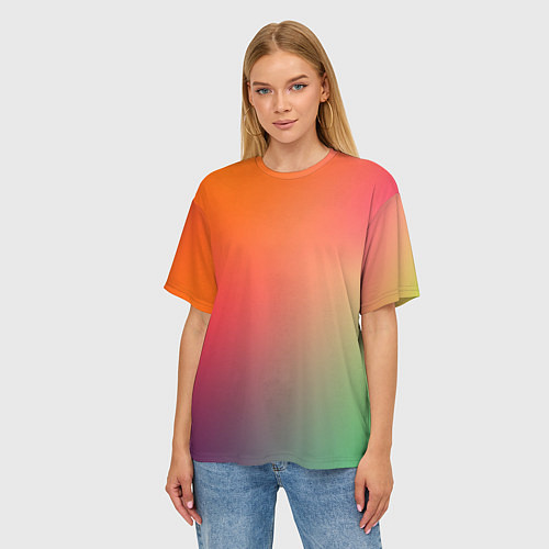 Женская футболка оверсайз Color multicolored / 3D-принт – фото 3