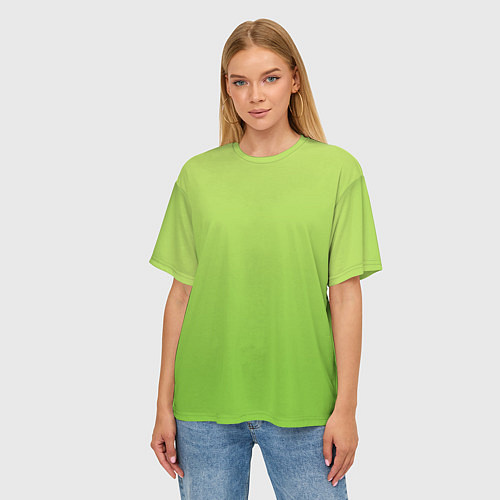 Женская футболка оверсайз Color lime green / 3D-принт – фото 3