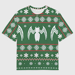 Женская футболка оверсайз Рождественский свитер Венома