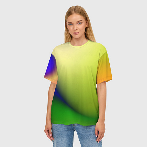 Женская футболка оверсайз The color is multicolored / 3D-принт – фото 3