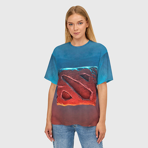 Женская футболка оверсайз Dota 2: Symbol / 3D-принт – фото 3