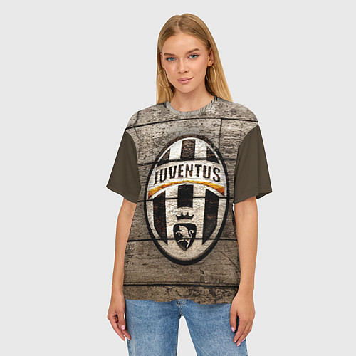 Женская футболка оверсайз Juventus / 3D-принт – фото 3