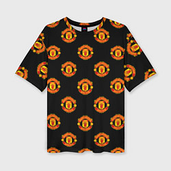 Футболка оверсайз женская Manchester United Pattern, цвет: 3D-принт