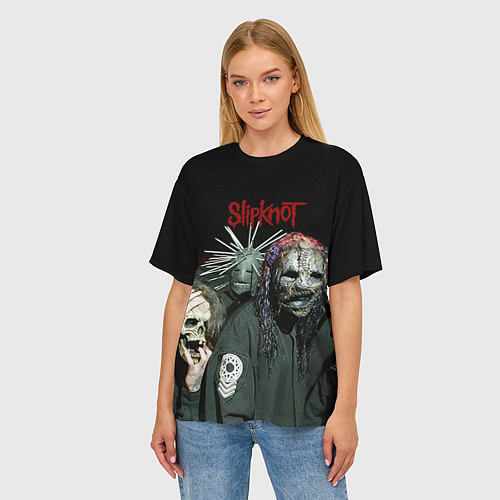 Женская футболка оверсайз Slipknot / 3D-принт – фото 3