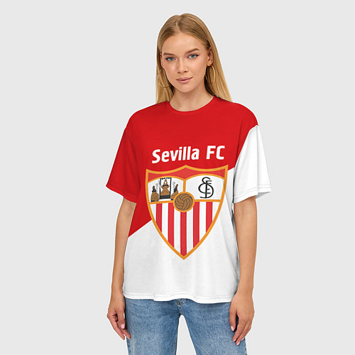 Женская футболка оверсайз Sevilla FC / 3D-принт – фото 3
