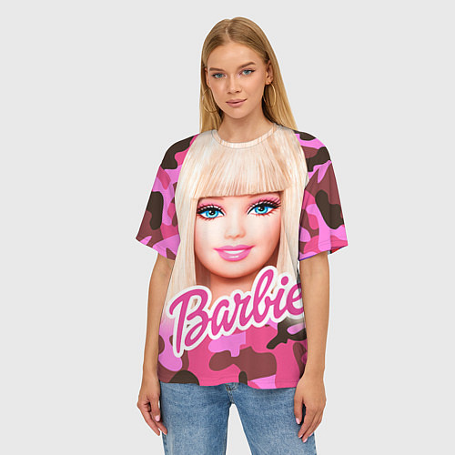 Женская футболка оверсайз Барби / 3D-принт – фото 3