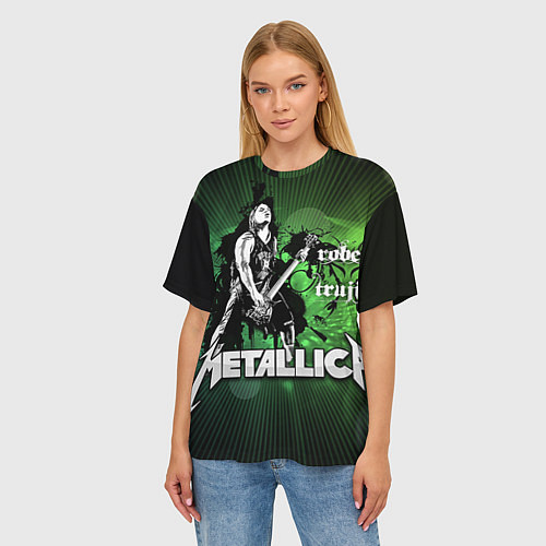 Женская футболка оверсайз Metallica: Robert Trujillo / 3D-принт – фото 3