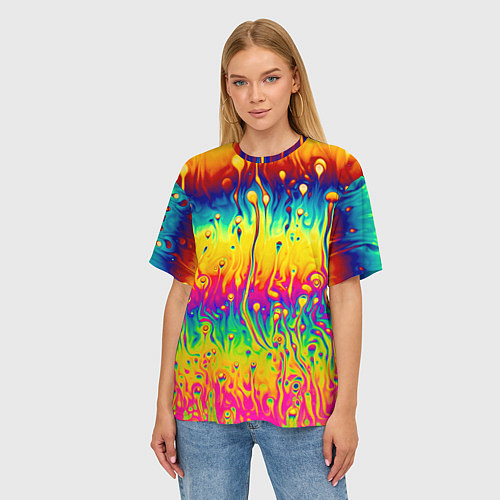 Женская футболка оверсайз Tie dye / 3D-принт – фото 3