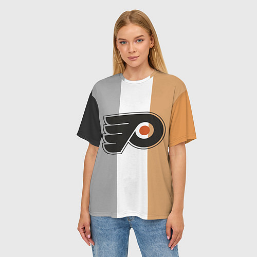 Женская футболка оверсайз Philadelphia Flyers / 3D-принт – фото 3