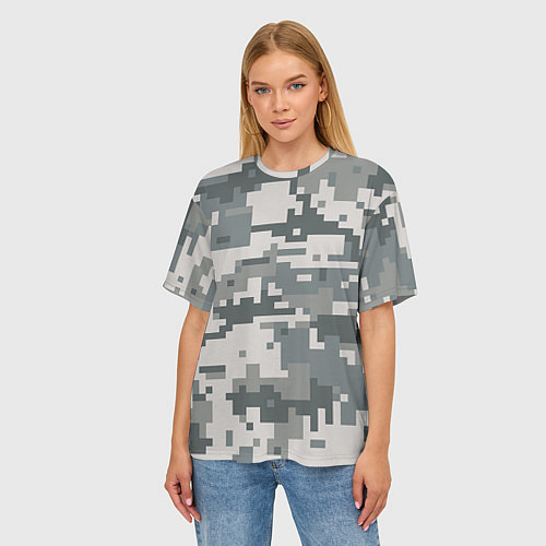 Женская футболка оверсайз Камуфляж / 3D-принт – фото 3