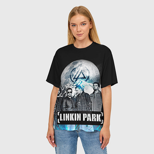 Женская футболка оверсайз Linkin Park: Moon / 3D-принт – фото 3