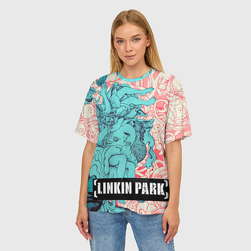 Женская футболка оверсайз Linkin Park: Sky Girl / 3D-принт – фото 3